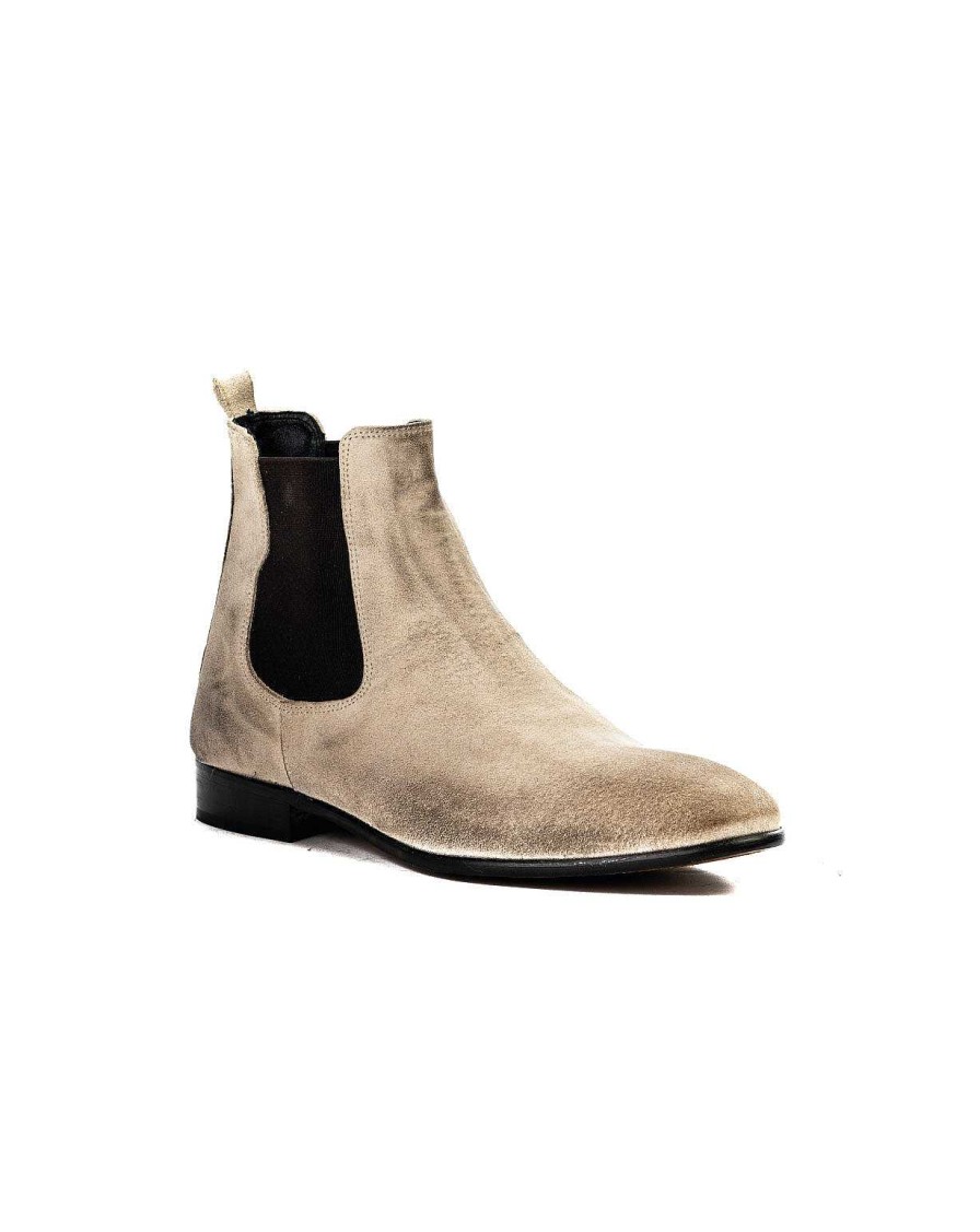 Scarpe SAVEONE | Dre - Chelsea Boots Panna Camoscio