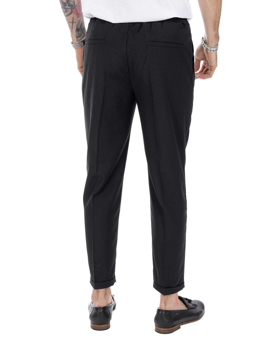 Abbigliamento SAVEONE Pantaloni | Larry - Pantalaccio Nero In Lana