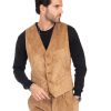 Abbigliamento SAVEONE Gilet | Rene - Gilet Cammello In Velluto