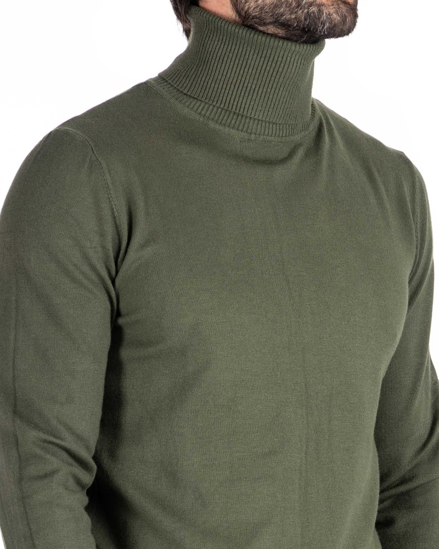 Abbigliamento SAVEONE Maglioni | Dolcevita Basic Militare