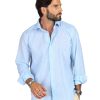 Abbigliamento SAVEONE Camicie | Praiano - Camicia Classica Azzurra In Lino