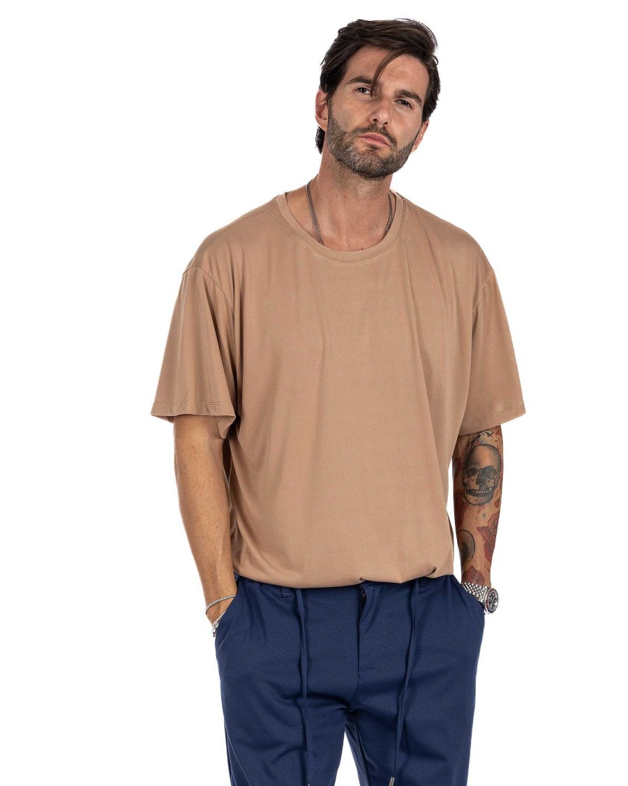 Abbigliamento SAVEONE T-Shirts | Owen - T-Shirt Beige Oversize