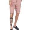 Abbigliamento SAVEONE Bermuda | Mustique - Bermuda Rosa In Lino Stretch