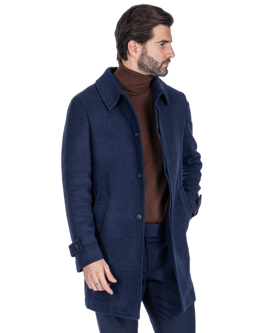 Abbigliamento SAVEONE Cappotti E Giubbotti | Jean - Cappotto Monopetto Blu