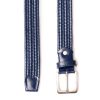 Accessori SAVEONE | Cintura In Pelle Con Intreccio Stretto Blu