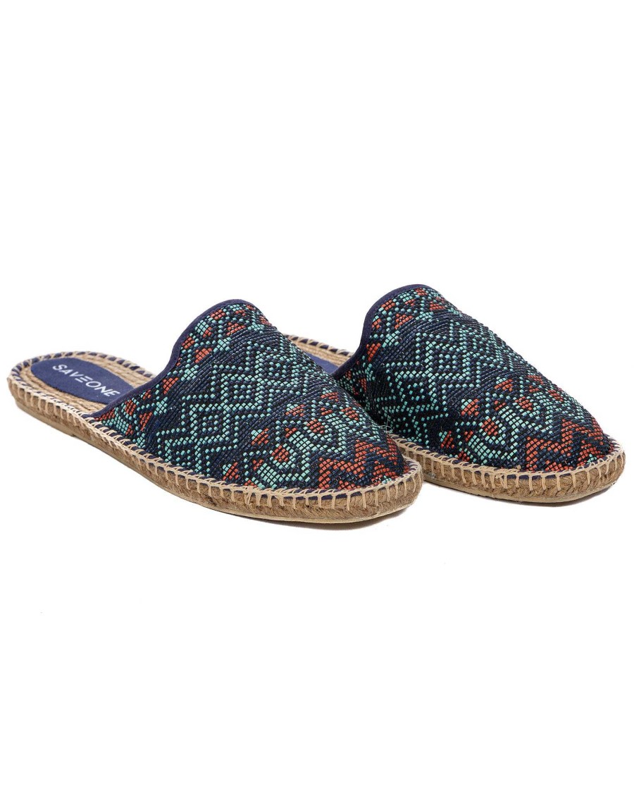 Scarpe SAVEONE | Portofino - Mules Espadrillas Blu Multicolor