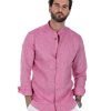 Abbigliamento SAVEONE Camicie | Positano - Camicia Coreana In Lino Fucsia