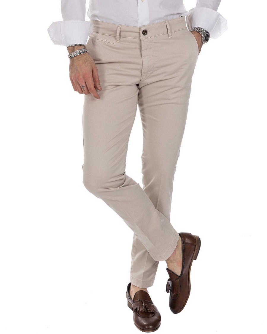 Abbigliamento SAVEONE Pantaloni | Frank - Pantalone Basic Beige