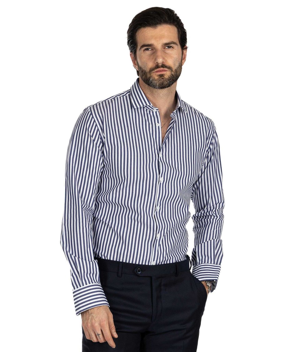 Abbigliamento SAVEONE Camicie | Camicia - Slim Fit Riga Media Blu