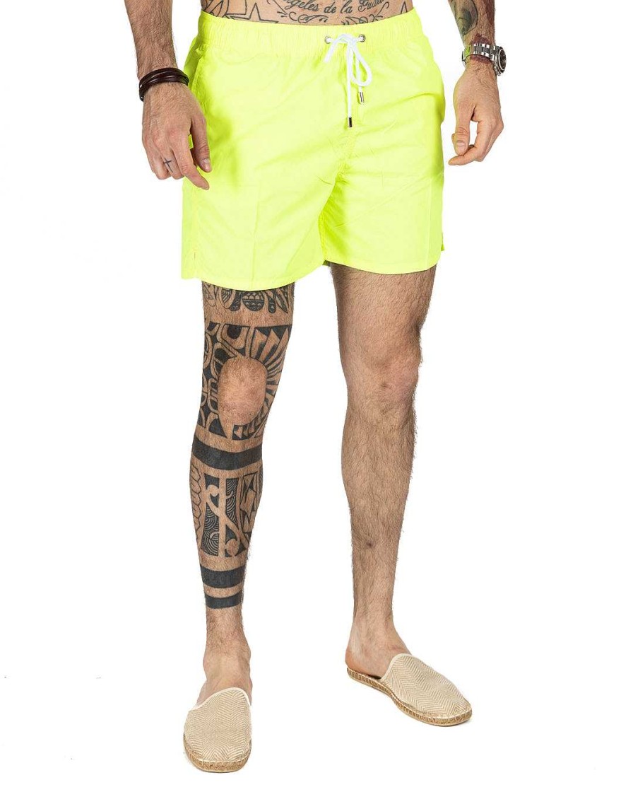 Abbigliamento SAVEONE Costumi | Costume Da Bagno - Tinta Unito Giallo Fluo