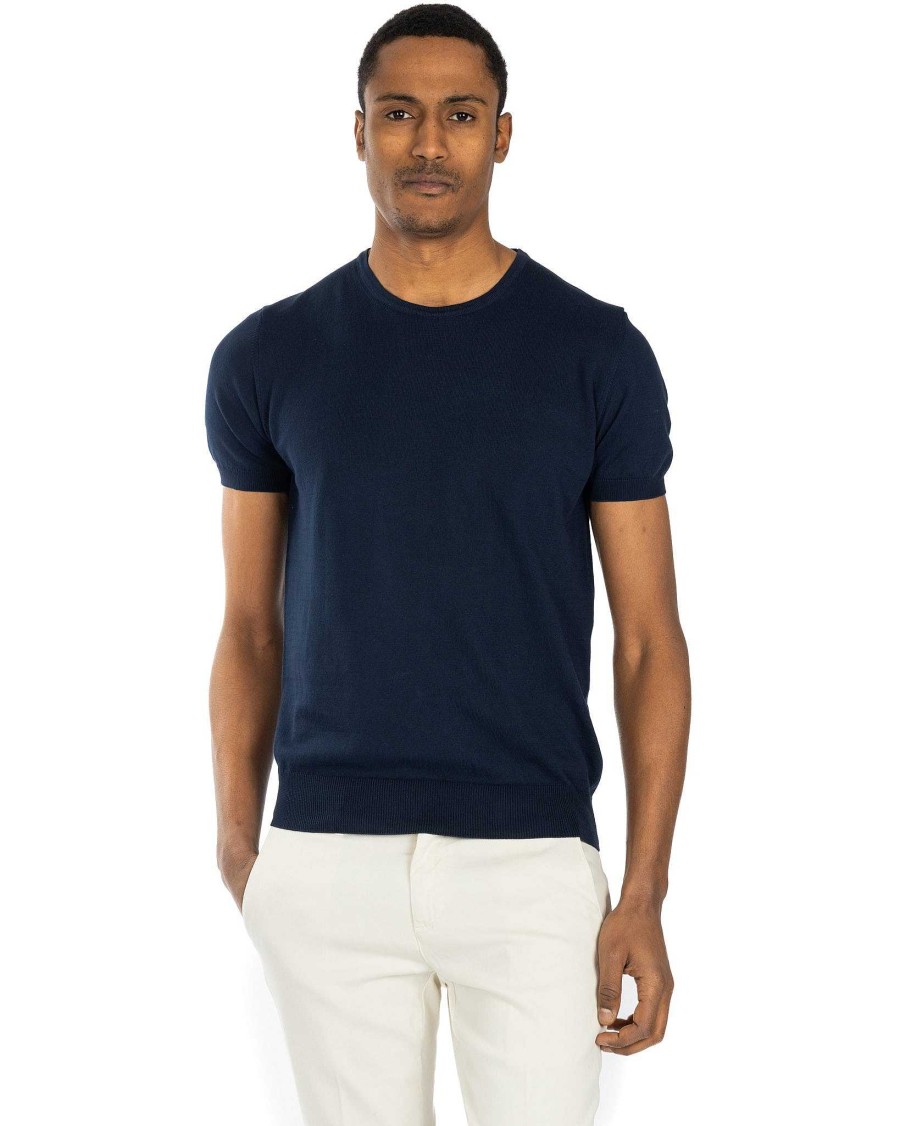 Abbigliamento SAVEONE T-Shirts | Jannik - T-Shirt In Maglia Blu