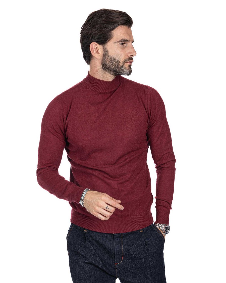 Abbigliamento SAVEONE Maglioni | Lupetto Basic Bordeaux