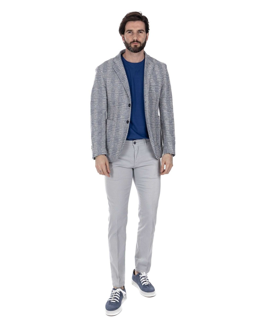 Abbigliamento SAVEONE Blazer E Giacche | Alliste - Giacca Monopetto Quadro Grigio