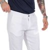 Abbigliamento SAVEONE Pantaloni | Didier - Pantalone Bianco In Lino Stretch