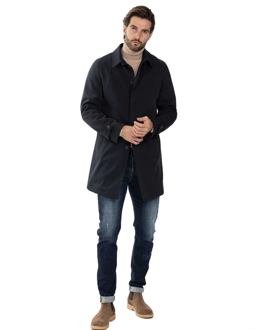 Abbigliamento SAVEONE Cappotti E Giubbotti | Tyler - Trench Tecnico Blu