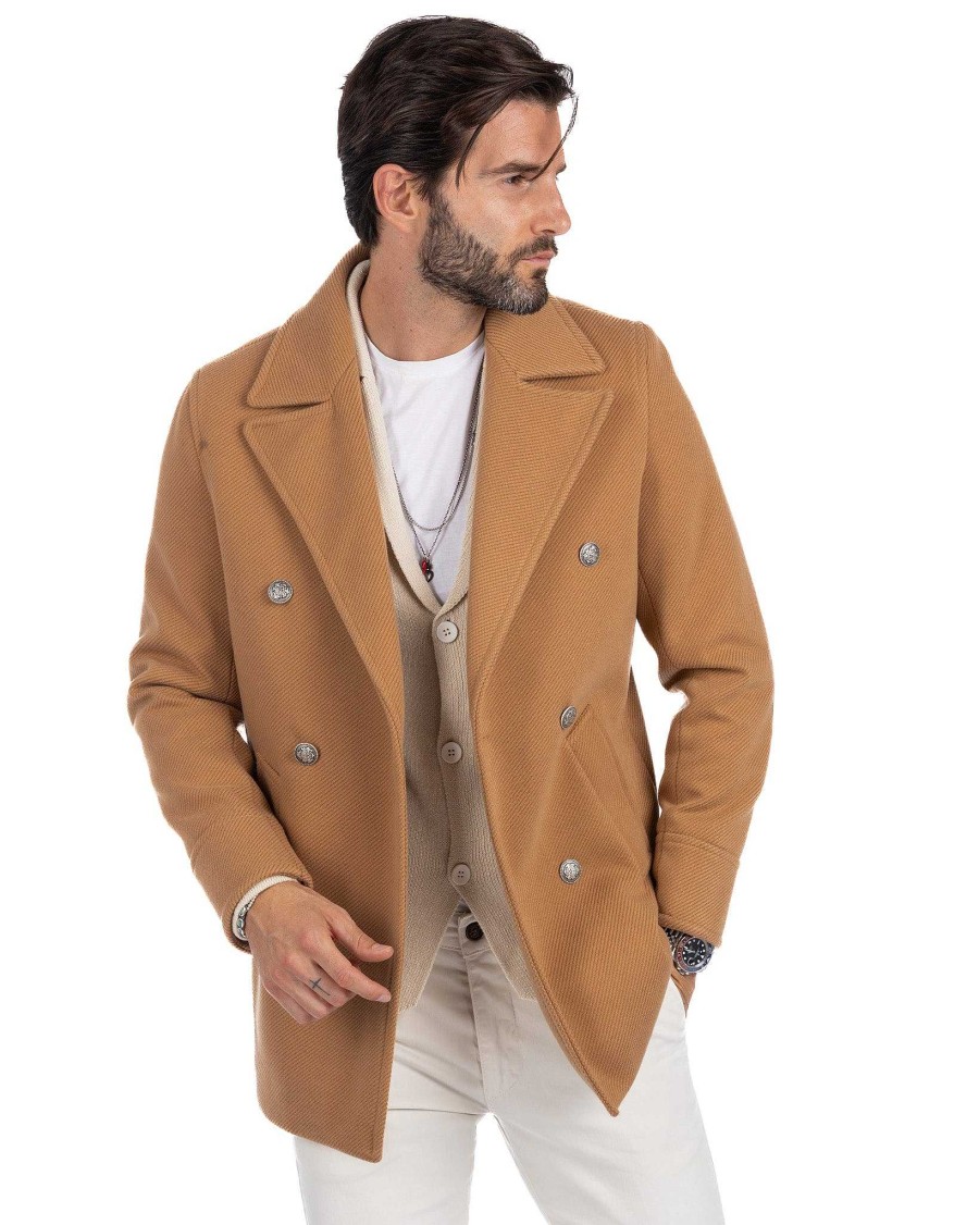 Abbigliamento SAVEONE Cappotti E Giubbotti | David - Cappotto 3/4 Beige In Lana