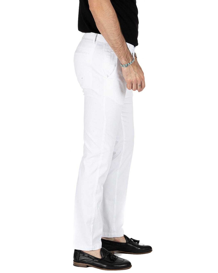 Abbigliamento SAVEONE Pantaloni | Bill - Pantalone Armaturato Bianco