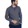 Abbigliamento SAVEONE Maglioni | Rory - Maglione Antracite Con Zip In Misto Cachemire