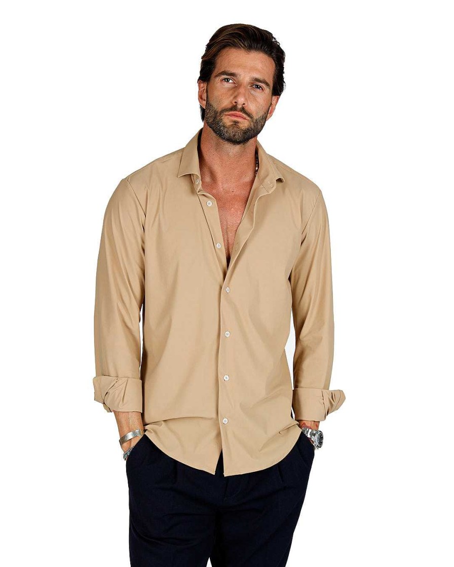 Abbigliamento SAVEONE Camicie | Teck - Camicia Tecnica Classica Cammello