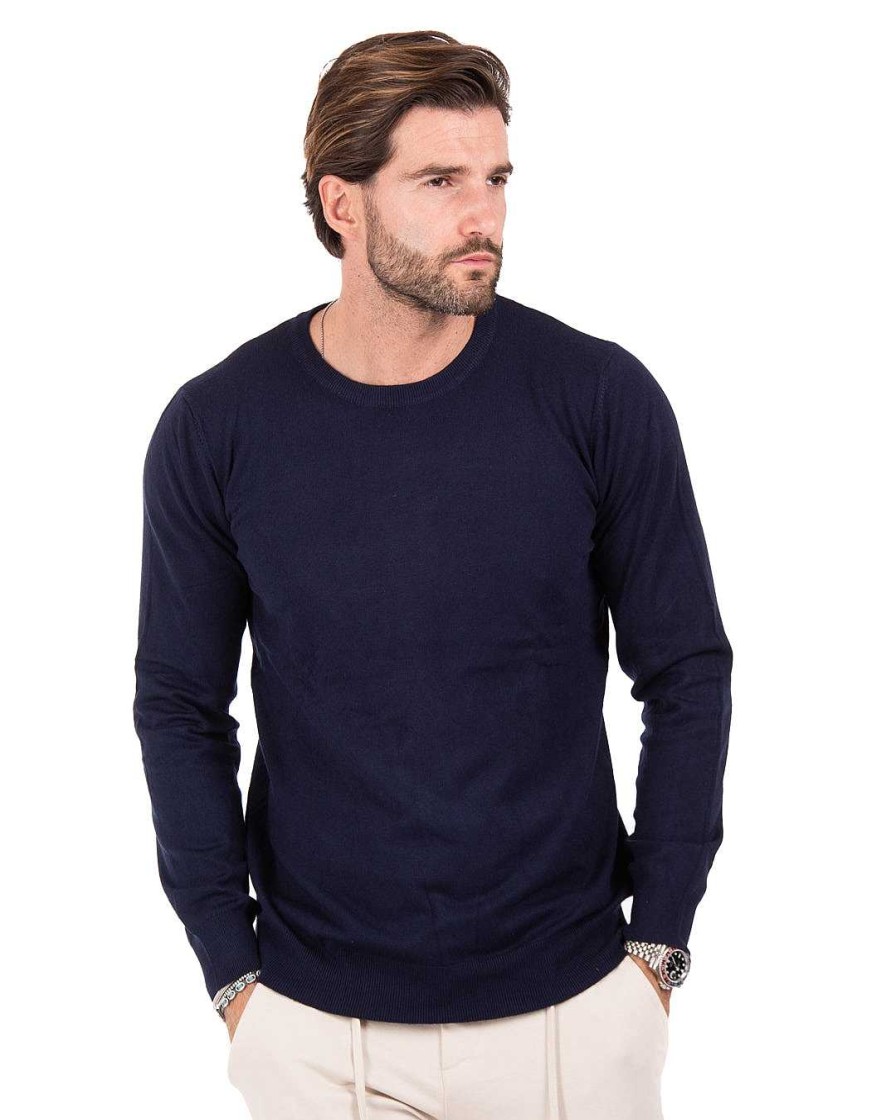 Abbigliamento SAVEONE Maglioni | Girocollo Basic Blu