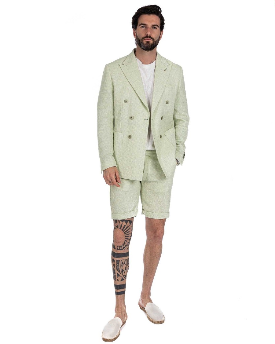 Abbigliamento SAVEONE Blazer E Giacche | Leuca - Giacca Doppiopetto Verde