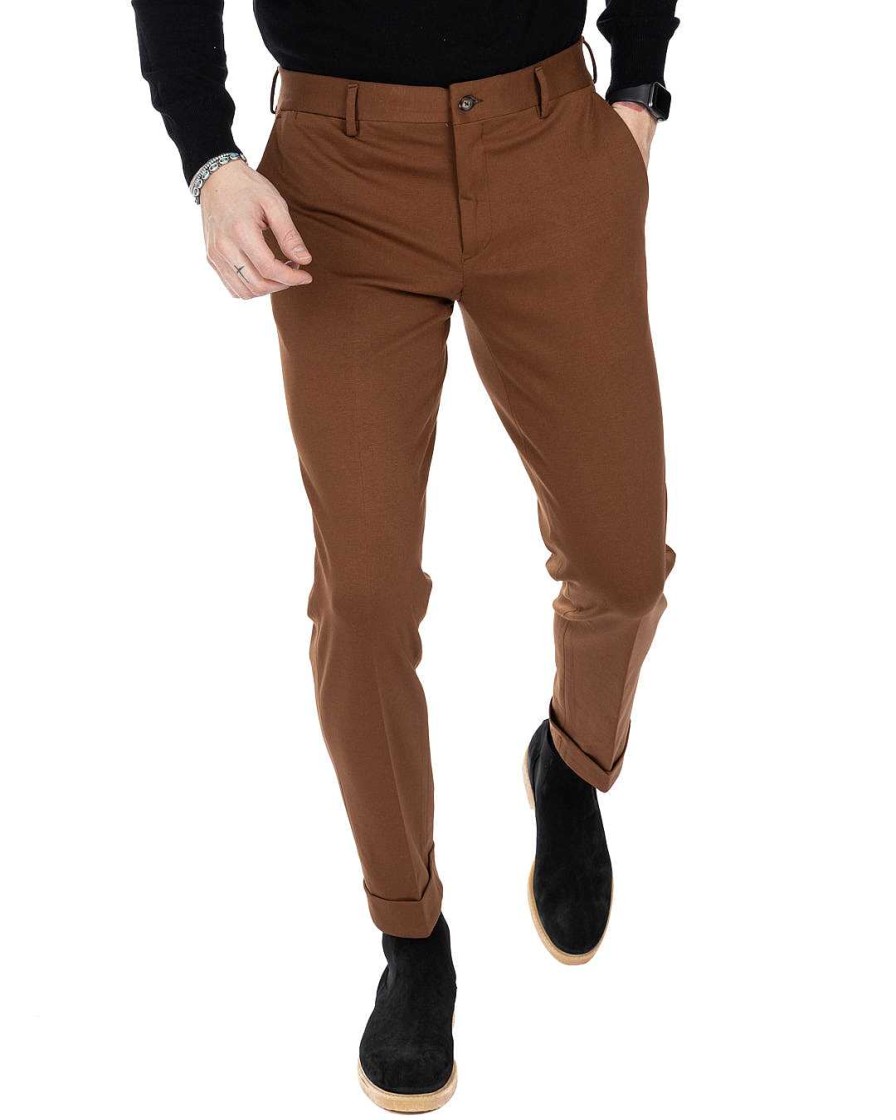 Abbigliamento SAVEONE Pantaloni | Altamura - Pantalone Classico Marrone