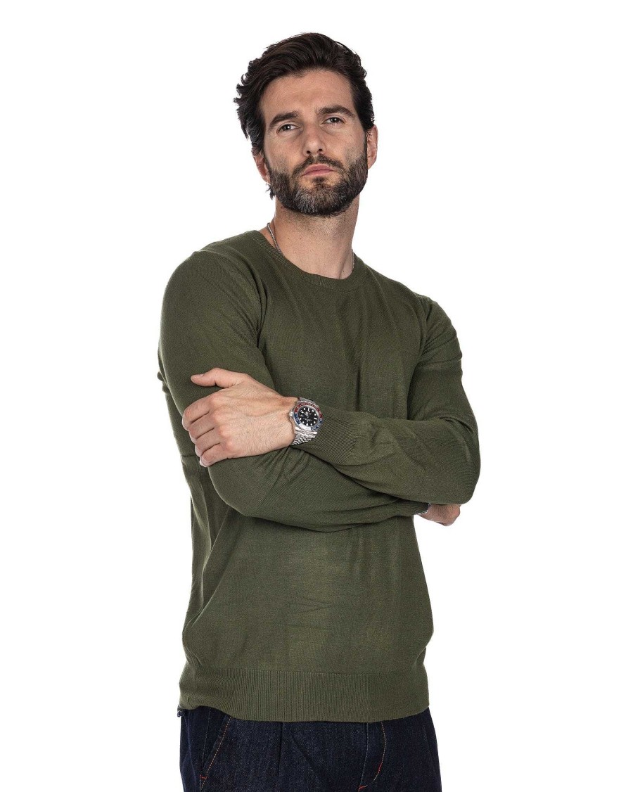 Abbigliamento SAVEONE Maglioni | Girocollo Basic Militare