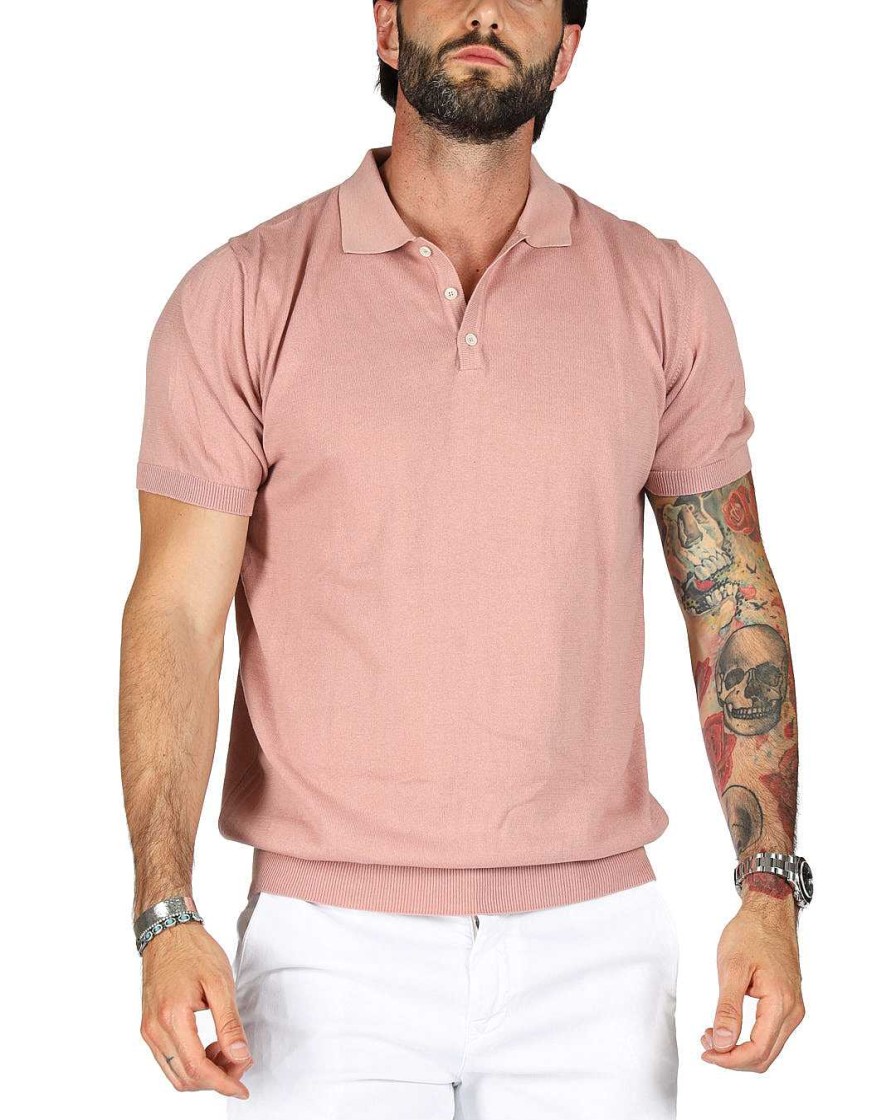 Abbigliamento SAVEONE Polo | Roger - Polo Rosa Cipria In Maglia