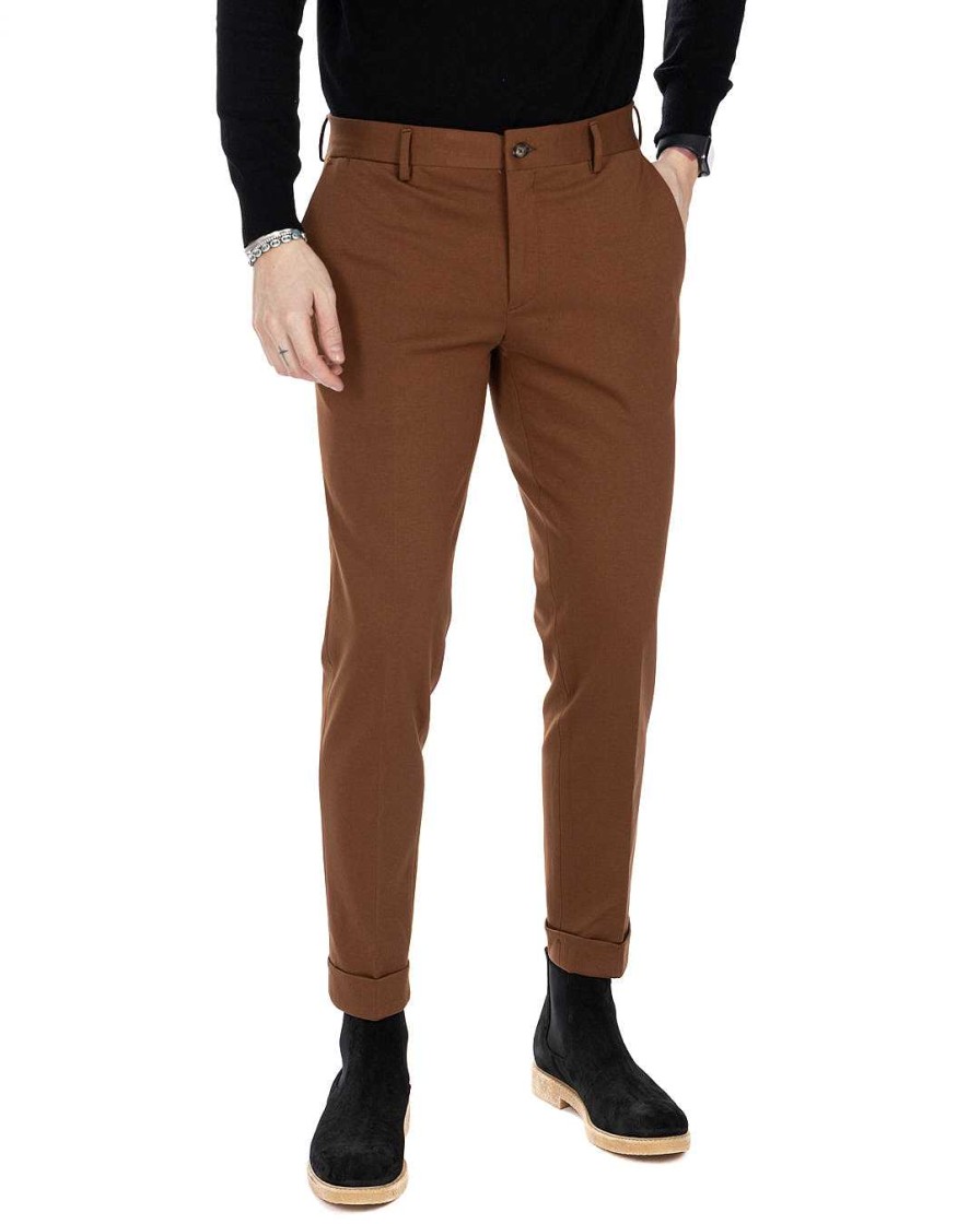 Abbigliamento SAVEONE Pantaloni | Altamura - Pantalone Classico Marrone