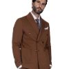 Abbigliamento SAVEONE Blazer E Giacche | Mustang - Giacca Doppiopetto Punto Milano Tabacco