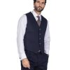 Abbigliamento SAVEONE Gilet | Mustang - Gilet Monopetto In Punto Milano Blu