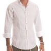 Abbigliamento SAVEONE Camicie | Elba - Camicia Coreana Bianca Con Bottoni Gioiello