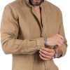 Abbigliamento SAVEONE Camicie | Nizza - Camicia Coreana In Puro Lino Beige