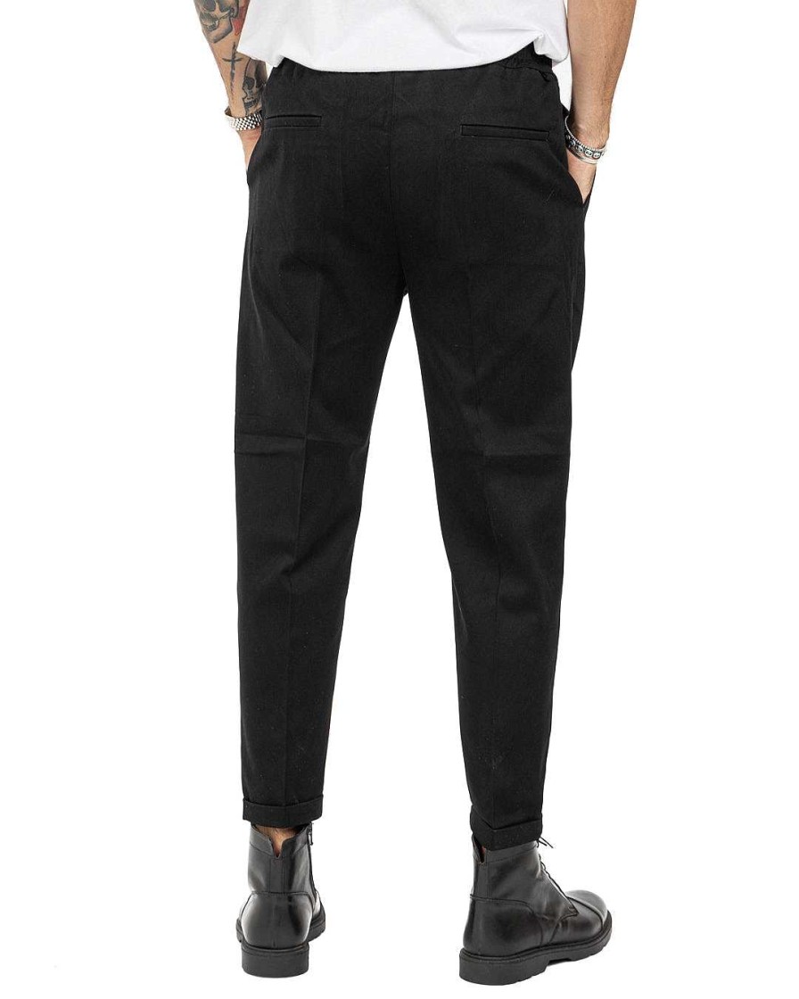 Abbigliamento SAVEONE Pantaloni | Larry - Pantalaccio Nero In Cotone