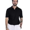 Abbigliamento SAVEONE Polo | Panarea - Polo In Lino Nera