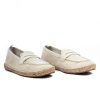 Scarpe SAVEONE | Roma - Mocassino In Camoscio Sand Fondo Corda