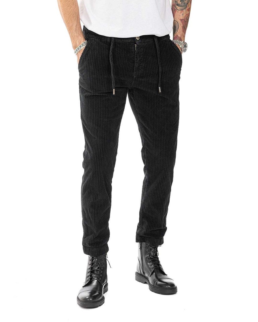 Abbigliamento SAVEONE Pantaloni | Kim - Pantalaccio In Velluto Rocciatore Nero