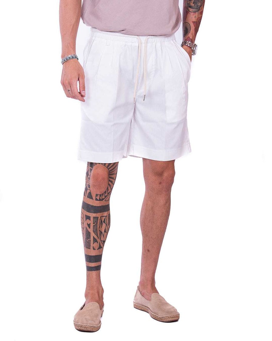 Abbigliamento SAVEONE Bermuda | Larry - Bermuda In Cotone Bianco