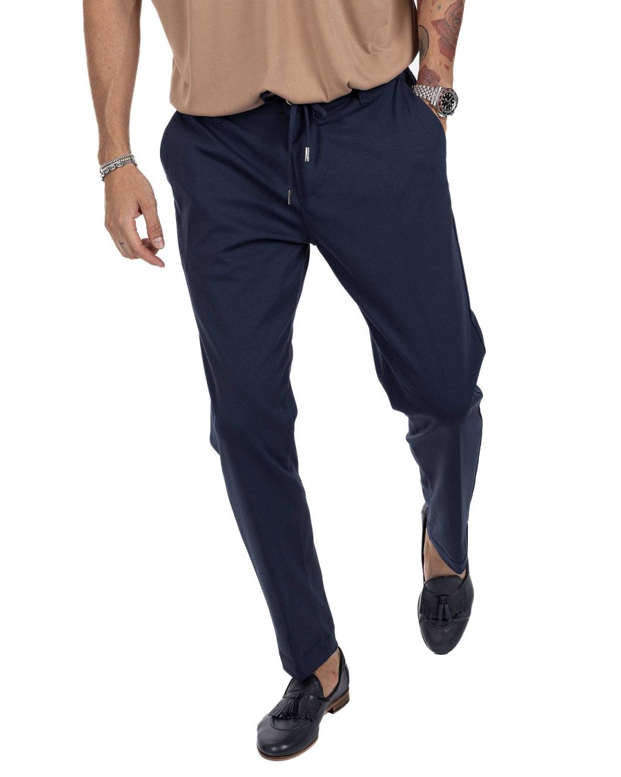 Abbigliamento SAVEONE Pantaloni | Shelby - Pantalaccio In Cotone Blu