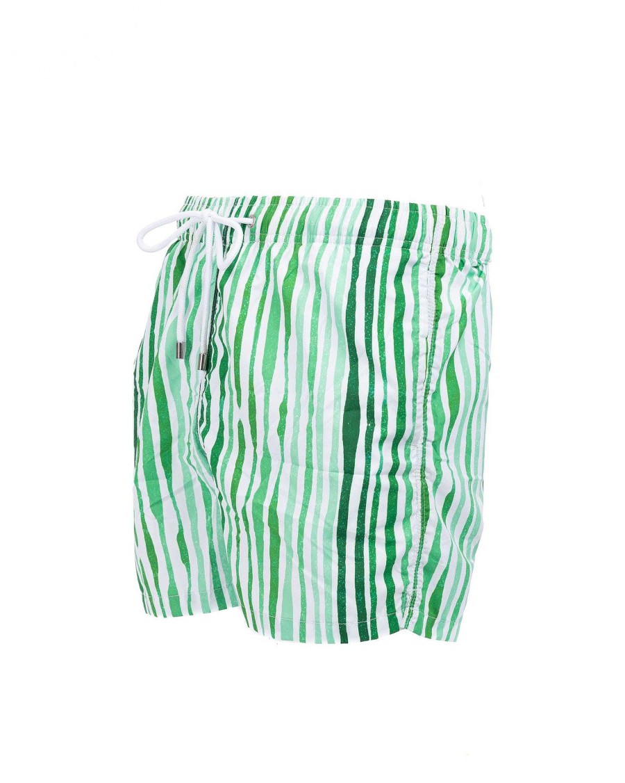 Abbigliamento SAVEONE Costumi | Stripe - Costume Da Bagno Fantasia Verde