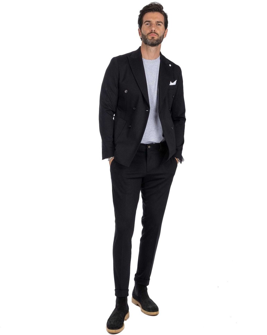 Abbigliamento SAVEONE Blazer E Giacche | Mustang - Giacca Doppiopetto Punto Milano Nero