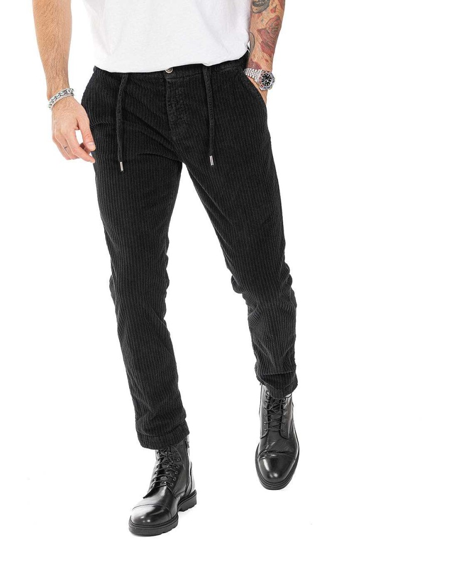 Abbigliamento SAVEONE Pantaloni | Kim - Pantalaccio In Velluto Rocciatore Nero