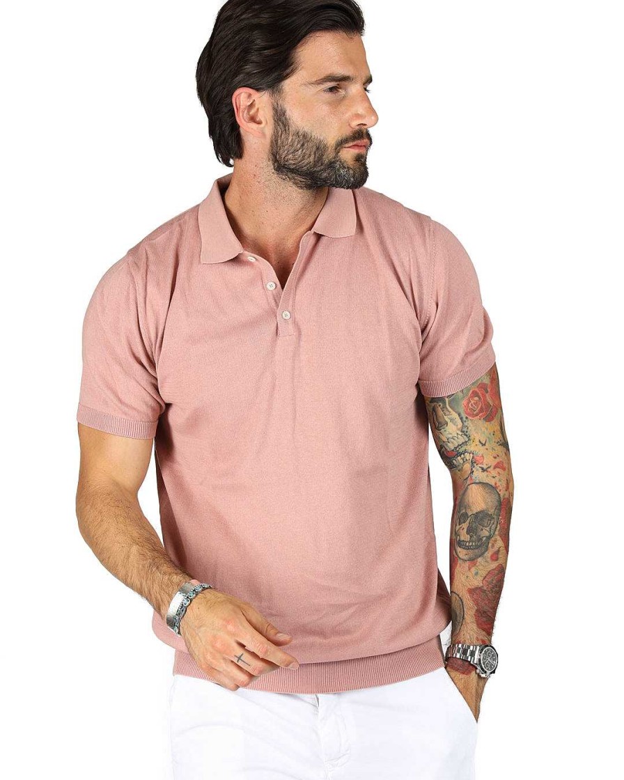 Abbigliamento SAVEONE Polo | Roger - Polo Rosa Cipria In Maglia