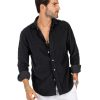 Abbigliamento SAVEONE Camicie | Vega - Camicia Nera In Velluto Mille Righe