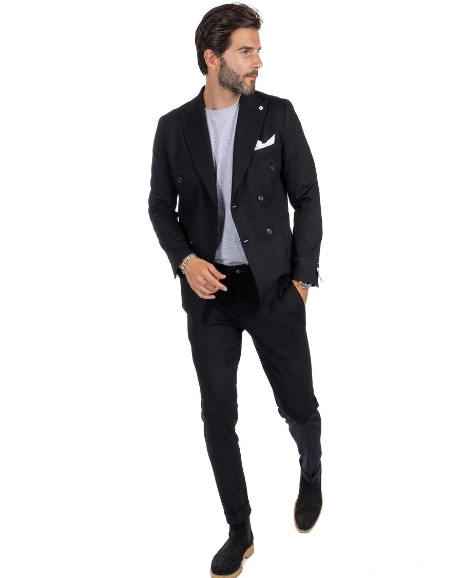 Abbigliamento SAVEONE Blazer E Giacche | Mustang - Giacca Doppiopetto Punto Milano Nero