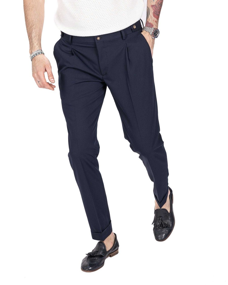 Abbigliamento SAVEONE Pantaloni | Milano - Pantalone Basic Blu