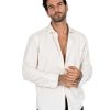 Abbigliamento SAVEONE Camicie | Vega - Camicia Panna In Velluto Mille Righe