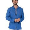 Abbigliamento SAVEONE Camicie | Montecarlo - Camicia In Puro Lino Royal