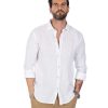 Abbigliamento SAVEONE Camicie | Montecarlo - Camicia In Puro Lino Bianco