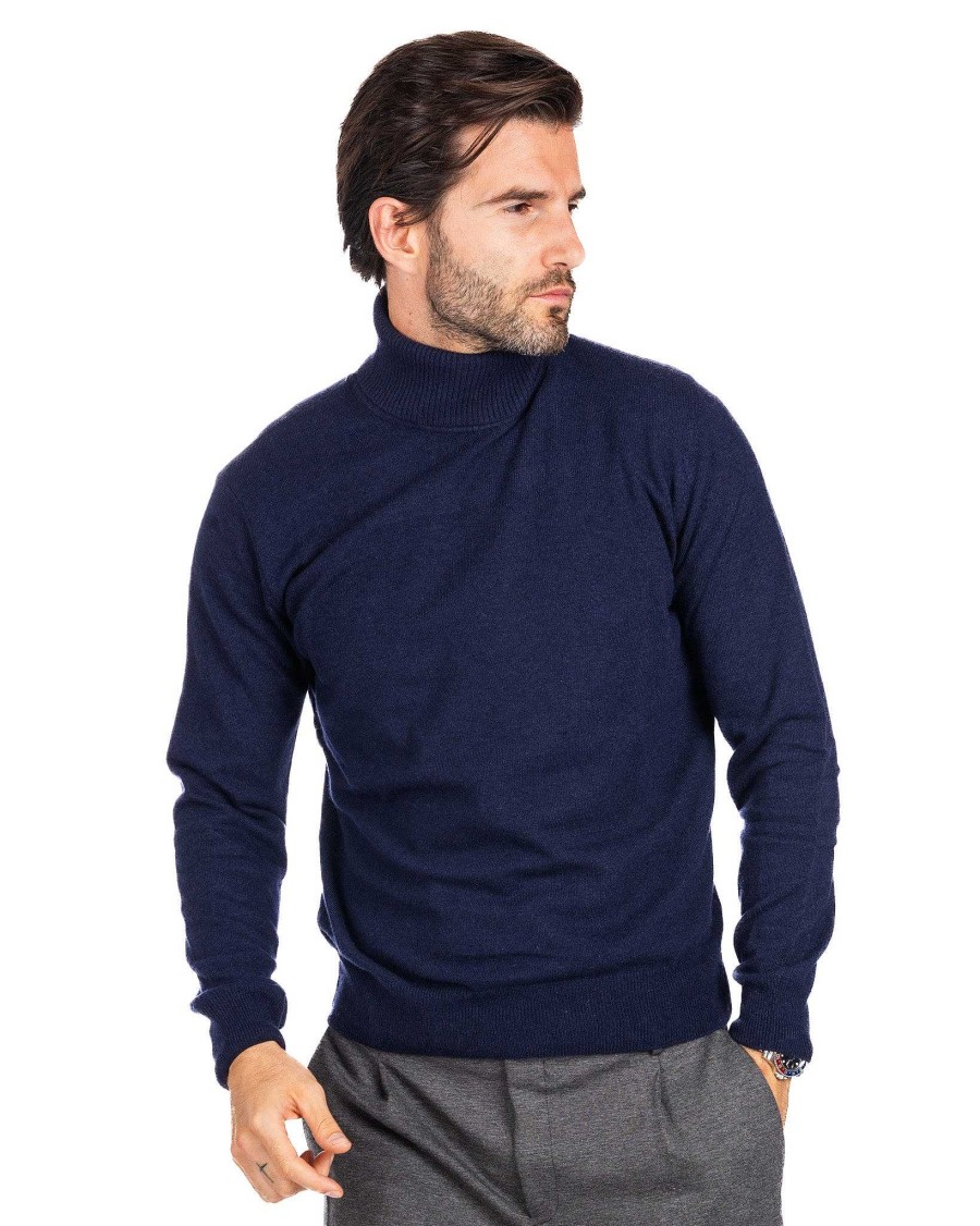 Abbigliamento SAVEONE Maglioni | Lee - Dolcevita In Misto Cachemire Blu